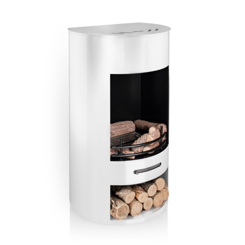 White Gloss Finish Luna Bioethanol Stove - The Stove House 01730 810931