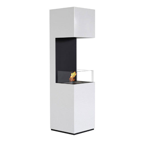 Open 3-Sided Bioethanol Stove - White / Black.