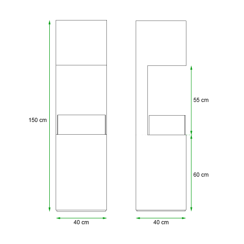 Open 3-Sided Bioethanol Stove - White / Black.