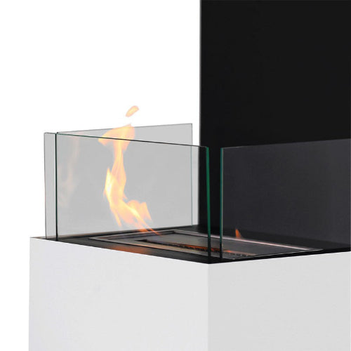 Open 3-Sided Bioethanol Stove - White / Black.