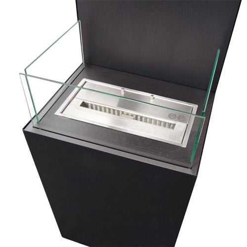 Open 3-Sided Bioethanol Stove - White / Black.