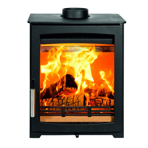 Parkray Aspect 5 Compact Eco Wood.  A sleek, compact, eco design ready wood burner delivers a nominal heat output of 5 kW at The Stove House Ltd. West Sussex.