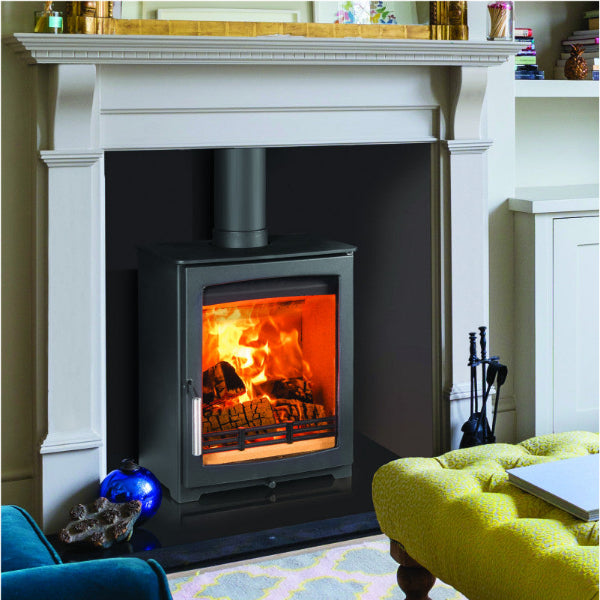 Parkray Aspect 5 Compact Eco Wood.  A sleek, compact, eco design ready wood burner delivers a nominal heat output of 5 kW at The Stove House Ltd. West Sussex.