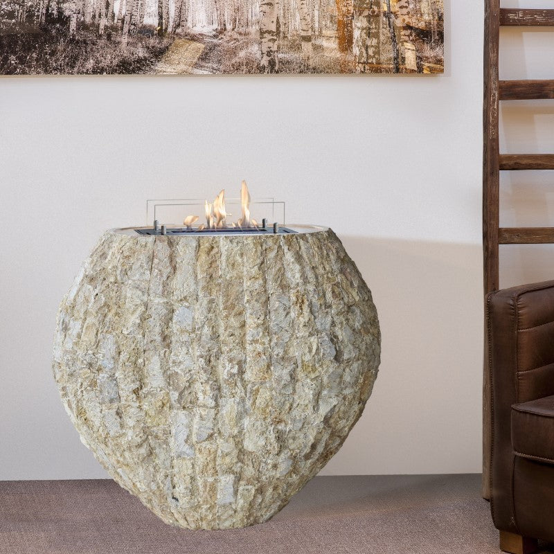 Shigo White Fossil Stone Bioethanol Stove - The Stove House 01730810931