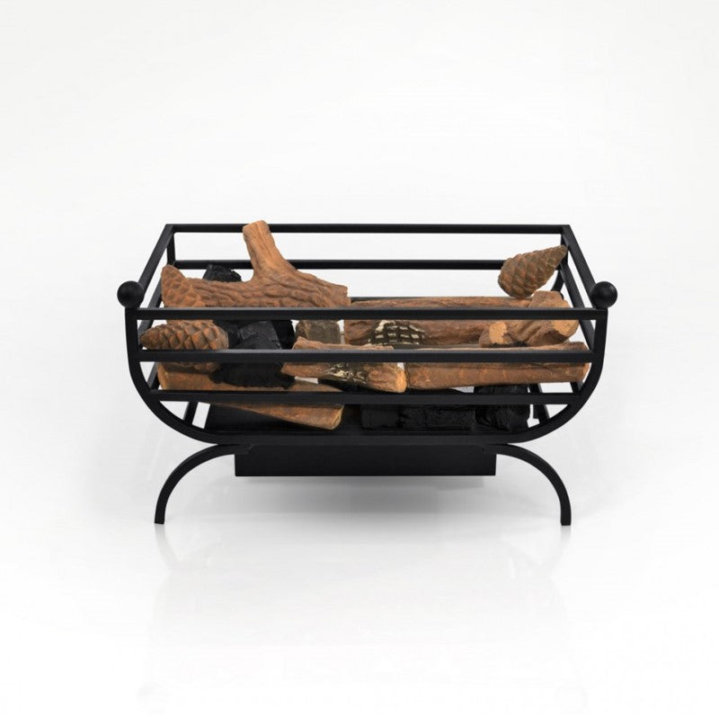 Hermes Bio Ethanol Grate a traditional Greek-style fire basket is the best solution for a stylish fireplace & no flue or chimney is required as it's a Bioethanol fire & environmentally friendly. More stove & wood burner options available at The Stove House your local fireplace showroom West Sussex - Surrey - Hampshire 01730810931