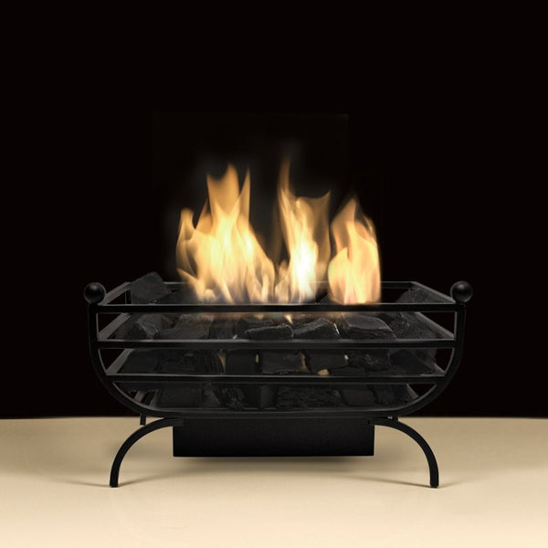 Hermes Bio Ethanol Grate a traditional Greek-style fire basket is the best solution for a stylish fireplace & no flue or chimney is required as it's a Bioethanol fire & environmentally friendly. More stove & wood burner options available at The Stove House your local fireplace showroom West Sussex - Surrey - Hampshire 01730810931