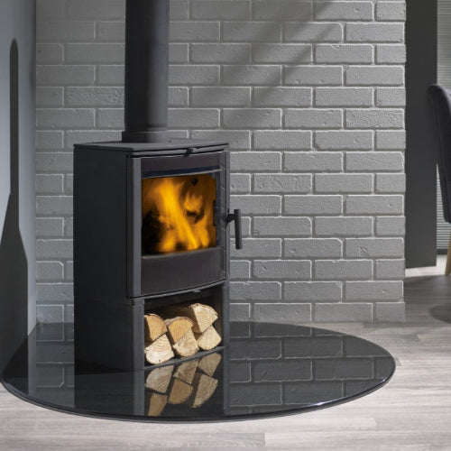 Capital Verena Eco Wood Stove. Verena ECO features a large, curved glass door and steel constructed body at The Stove House Ltd. West Sussex.