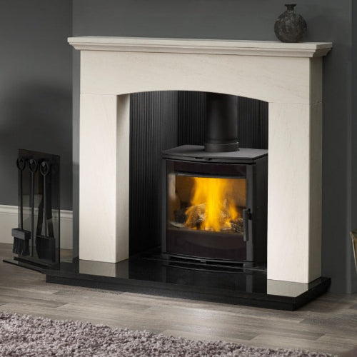 Capital Verena Eco Wood Stove. Verena ECO features a large, curved glass door and steel constructed body at The Stove House Ltd. West Sussex.