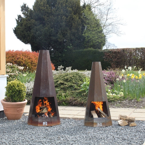 Apollo 1 and 2 The Stove House in West Sussex Midhurst are now supplying outdoor fire pits, BBQs & Modern Chimineas, which are manufactured using CorTen steel. 