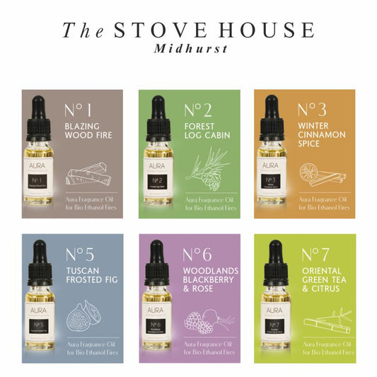 aura-fragrance-oil for bio ethanol bioethanol fires and stoves from The Stove House your local bio fires showroom in West Sussex