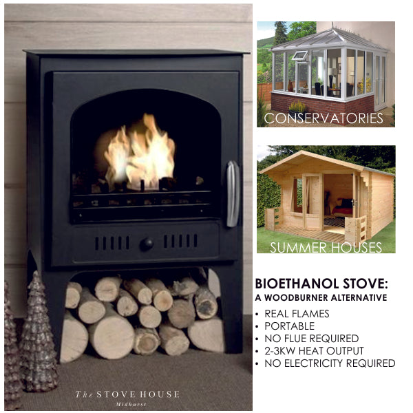 Bioethanol Traditional Black Stove / No Flue - The Stove House