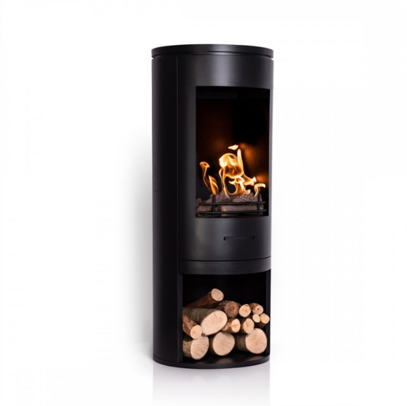 Black Modern Cylinder Bioethanol Stove - The Stove House Midhurst Nr Chichester West Sussex