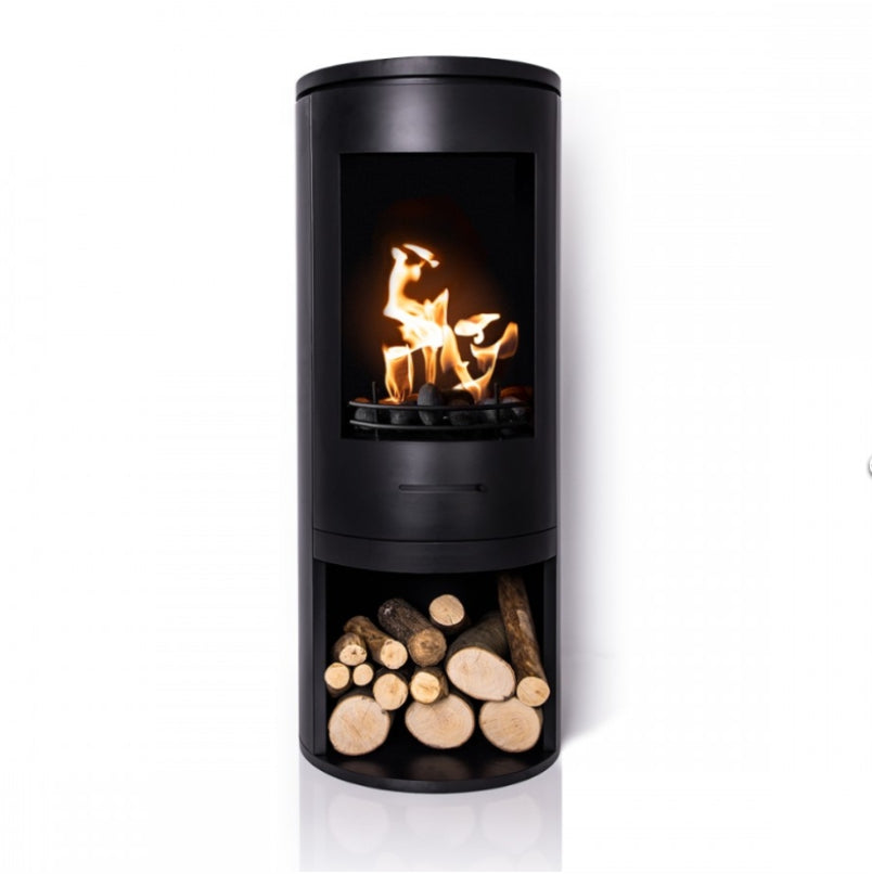Black Modern Cylinder Bioethanol Stove - The Stove House Midhurst Nr Chichester West Sussex
