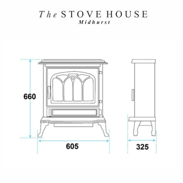 Bemodern Broseley Cast Iron Canterbury Best Effect Electric Traditional Stove with lattice