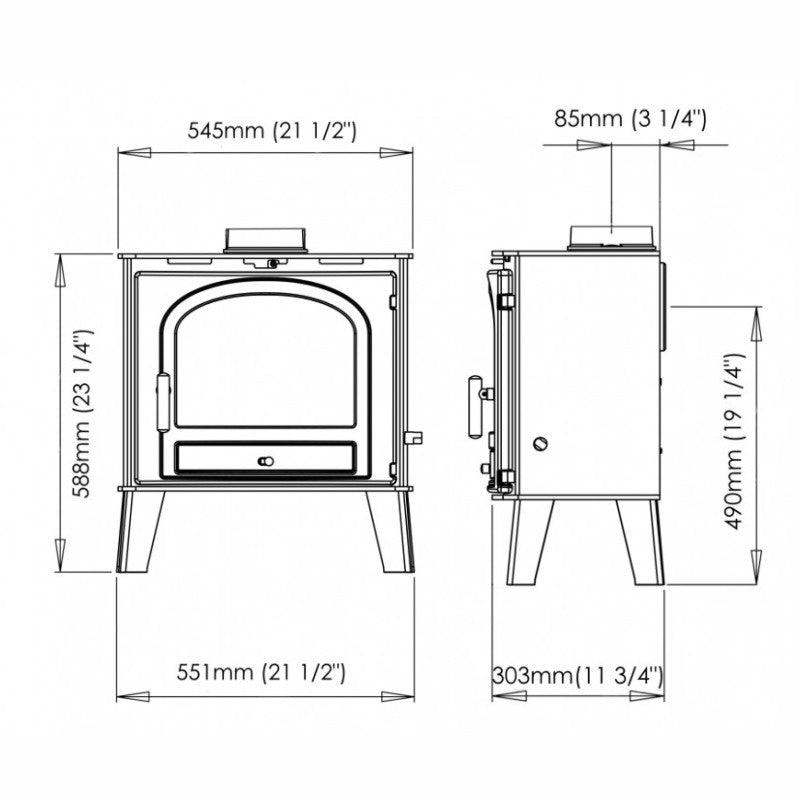 Eco Ideal 4 Slimline - The Stove House