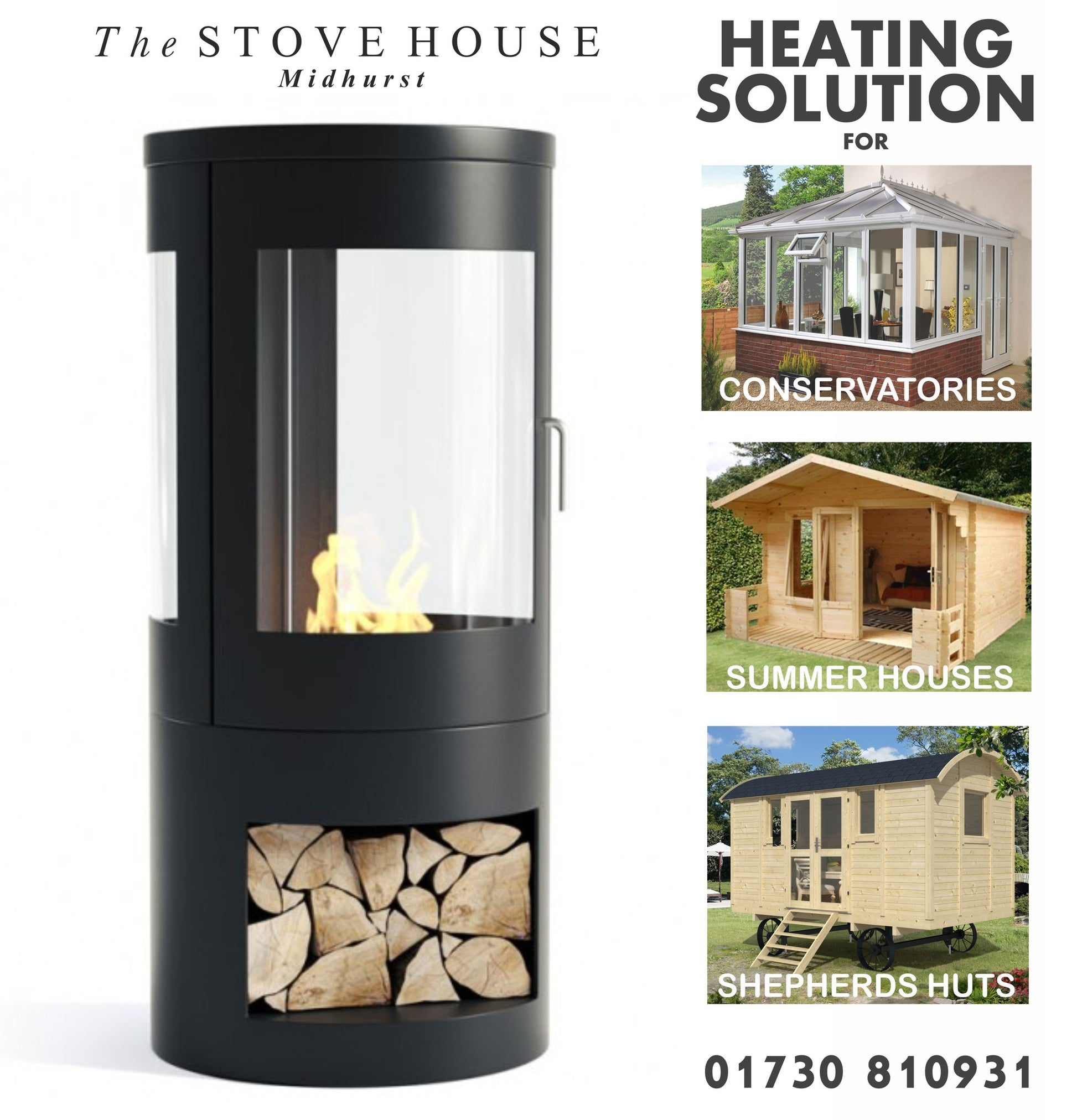 Howarth Bioethanol Black Modern Stove / No Flue - The Stove House