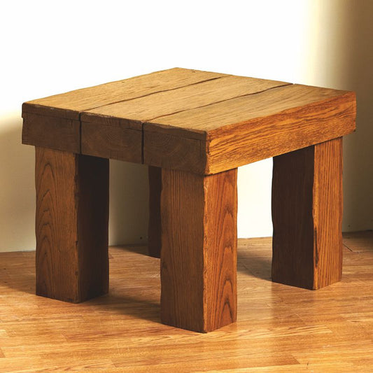 Bespoke Hollow Beam Oak Side Table - The Stove House