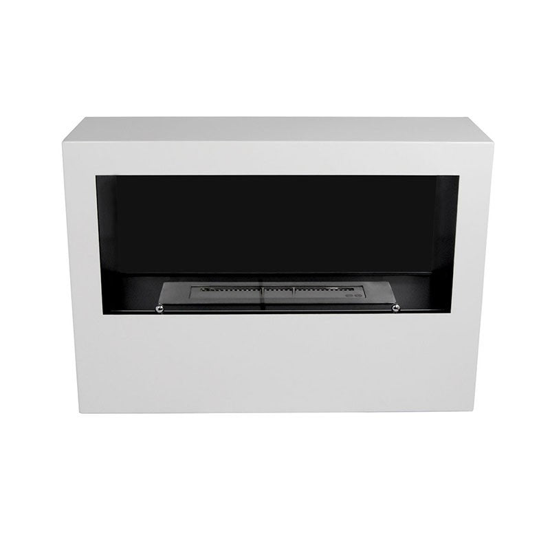 Freestanding 1-Sided White Bioethanol Stove - The Stove House