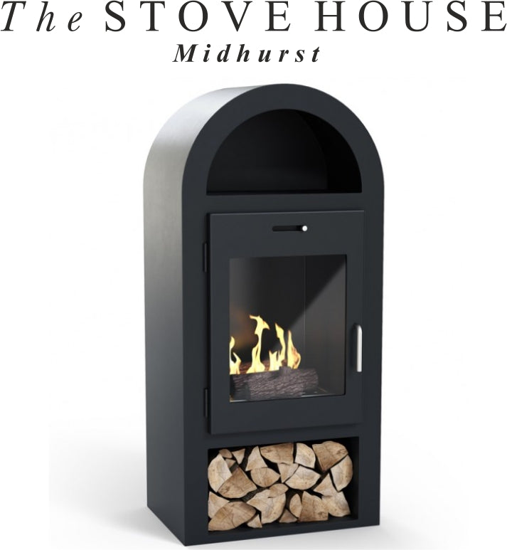 Imagin Salcombe Bioethanol Stove with Warming Shelf / No Flue Required - The Stove House