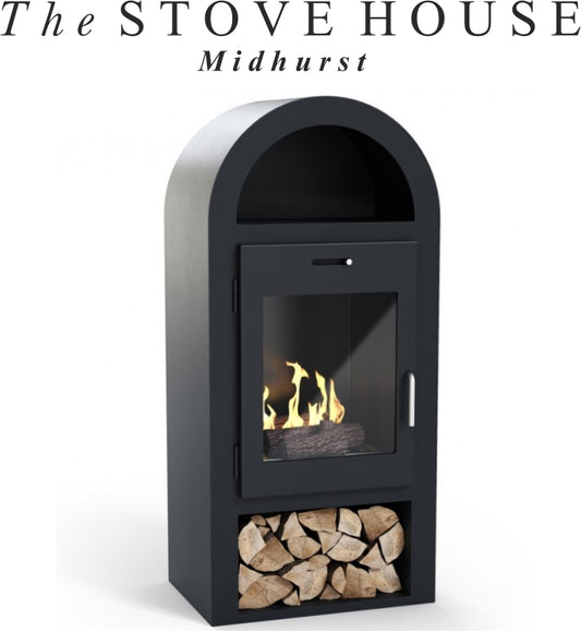 Imagin Salcombe Bioethanol Stove with Warming Shelf / No Flue Required - The Stove House