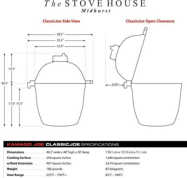 Kamado Joe Classic 18" Outdoor Ceramic Grill & Smoker - The Stove House