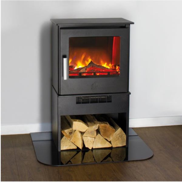 6 mm Black Glass Rectangular Hearth 700 mm x 600 mm - The Stove House Midhurst Nr Chichester West Sussex