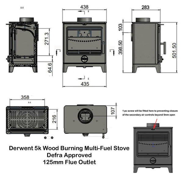 Mi-Fires Derwent 5kW SIA Eco Design Ready 2022 Wood Burning Multi Fuel Stove The Stove House Ltd in Midhurst, West Sussex, Surrey & Hampshire Fireplace Showroom
