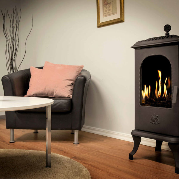 Westbo of Sweden Victoria Cast Iron Bioethanol potbelly traditional Victorian style woodburning stove that runs on bio ethanol fue